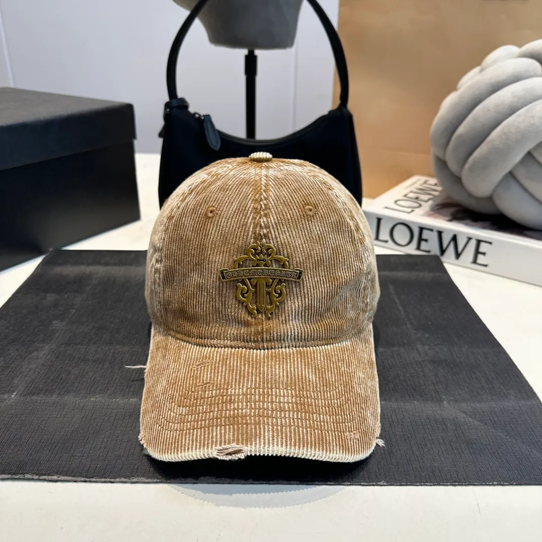 P50 Chrome Hearts 💓Early spring Korean style fashion retro distressed hole hat worn design versatile baseball cap peaked cap